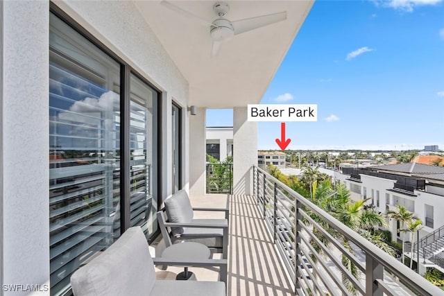 1111 Central Ave Unit 507, Naples, FL 34102 - balcony featuring a ceiling fan