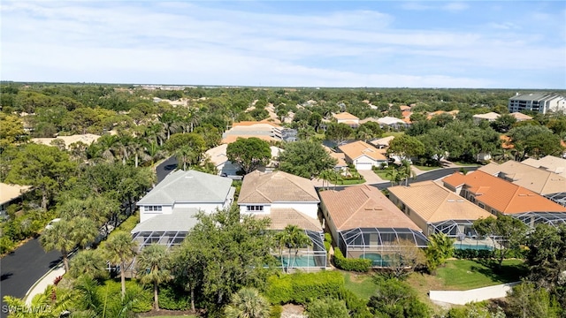 aerial view with a residential view