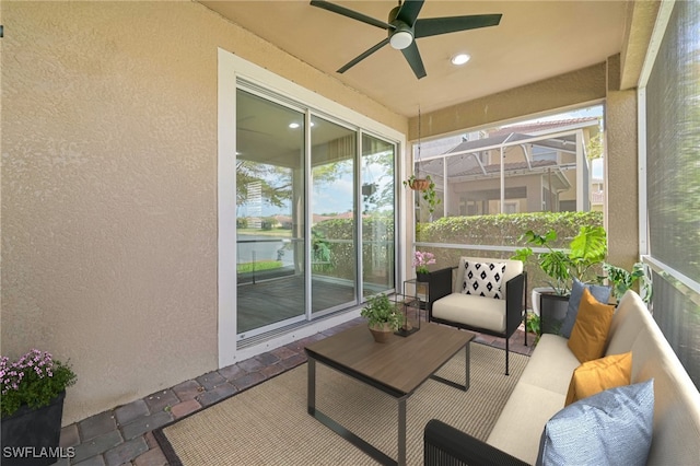 3544 Brittons Ct, Fort Myers, FL 33916 - sunroom / solarium with a ceiling fan