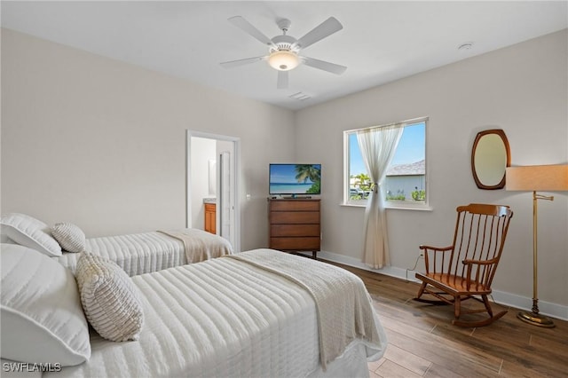 14190 Binghampton Dr, Fort Myers, FL 33905 - bedroom featuring light wood-style flooring and a ceiling fan