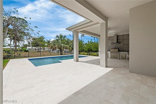 1136 Trail Terrace Dr, Naples, FL 34103 - view of swimming pool with a fenced backyard, area for grilling, and a patio