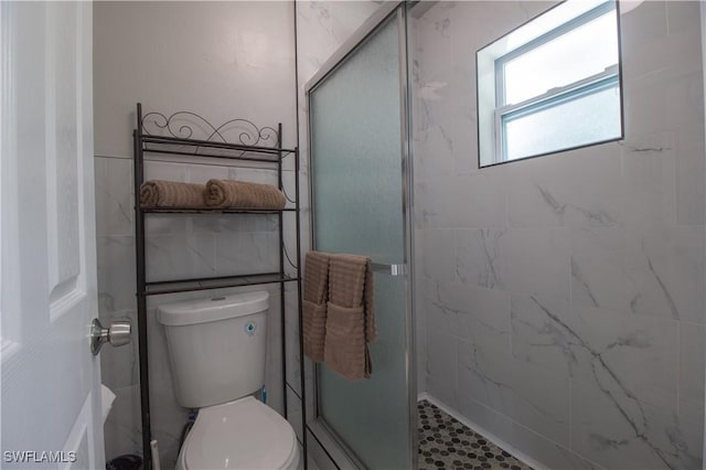 77 Cardinal Dr, North Fort Myers, FL 33917 - full bathroom featuring toilet and a shower stall