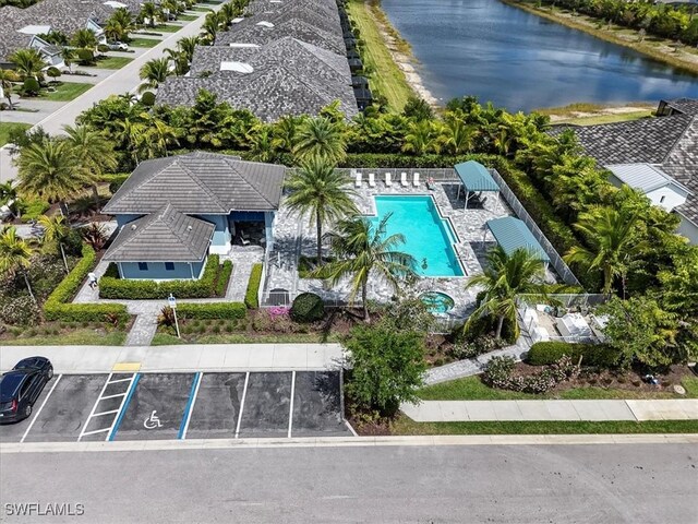 7024 Mistral Way, Fort Myers, FL 33966 - bird's eye view of a pool and a large body of water