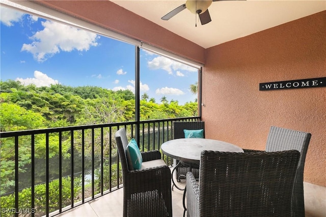 10021 Heather Ln Unit 803, Naples, FL 34119 - balcony featuring ceiling fan