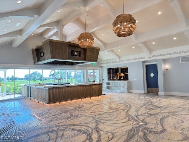 10021 Heather Ln Unit 803, Naples, FL 34119 - reception featuring a chandelier, visible vents, and decorative columns