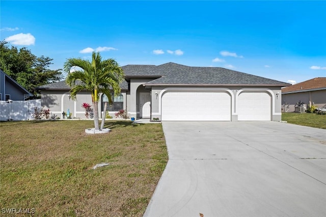 4116 SW 15th Ave, Cape Coral, FL 33914 - ranch-style house featuring an attached garage, concrete driveway, a front yard, and stucco siding