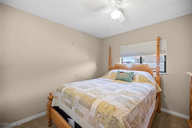 4116 SW 15th Ave, Cape Coral, FL 33914 - bedroom with ceiling fan, baseboards, and carpet