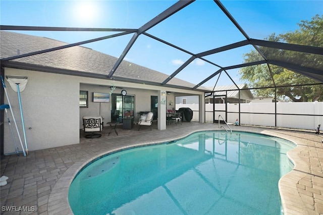 4116 SW 15th Ave, Cape Coral, FL 33914 - view of pool featuring a lanai, fence, a patio area, and a fenced in pool