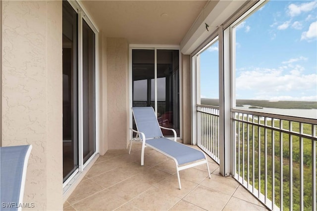 balcony with a water view