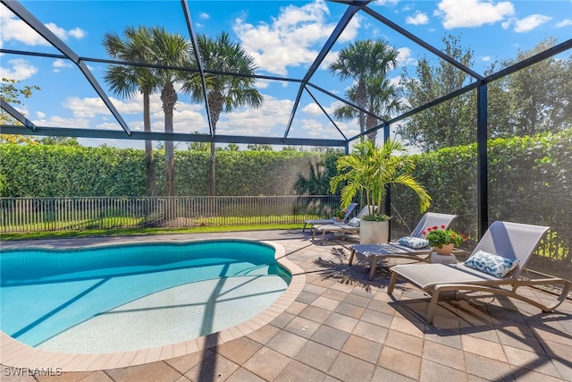 4194 Aspen Chase Dr, Naples, FL 34119 - view of pool with a patio, a fenced backyard, and a lanai