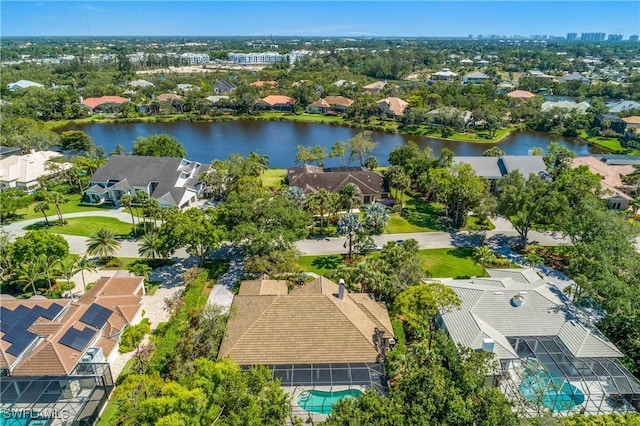 3370 Oaklake Ct, Bonita Springs, FL 34134 - aerial view with a water view and a residential view
