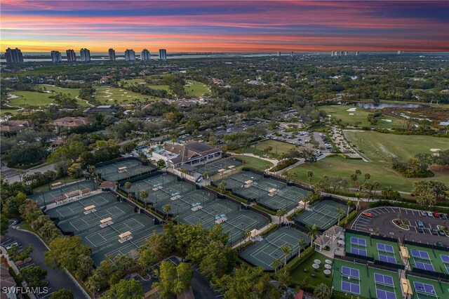 3370 Oaklake Ct, Bonita Springs, FL 34134 - birds eye view of property with view of golf course, a residential view, and a water view