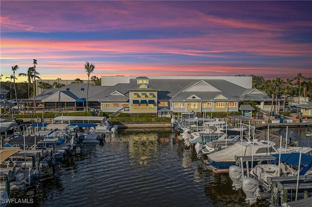 3370 Oaklake Ct, Bonita Springs, FL 34134 - view of dock with boat lift and a water view