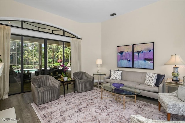 3370 Oaklake Ct, Bonita Springs, FL 34134 - living room with wood finished floors and visible vents