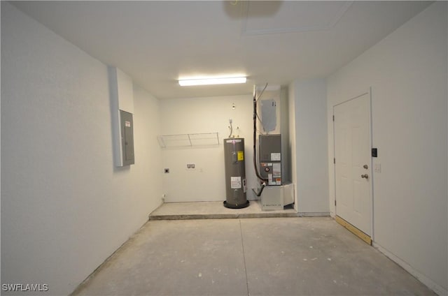 3341 Willard St, Fort Myers, FL 33916 - garage with electric panel, electric water heater, and heating unit