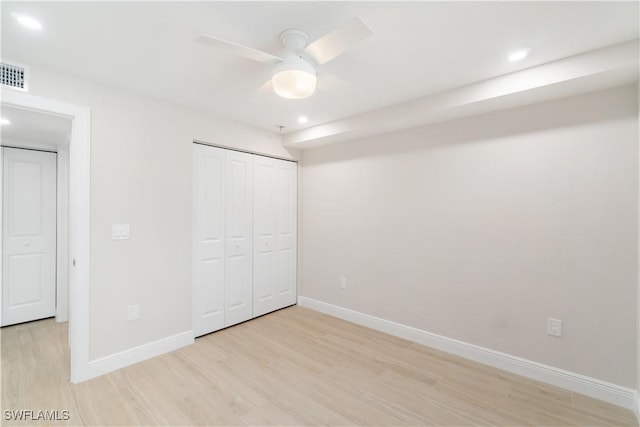 25900 Hickory Blvd Unit 101, Bonita Springs, FL 34134 - unfurnished bedroom featuring recessed lighting, light wood-type flooring, visible vents, and baseboards