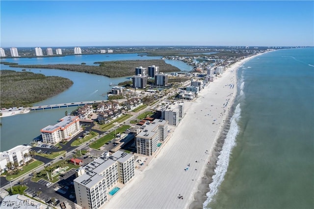 25900 Hickory Blvd Unit 101, Bonita Springs, FL 34134 - drone / aerial view featuring a view of the beach and a water view