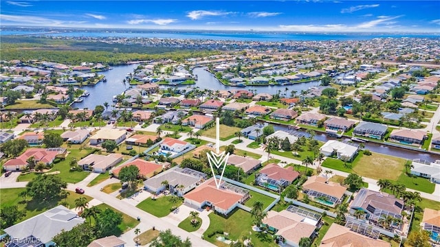 1824 SE 20th Ln, Cape Coral, FL 33990 - aerial view featuring a water view and a residential view