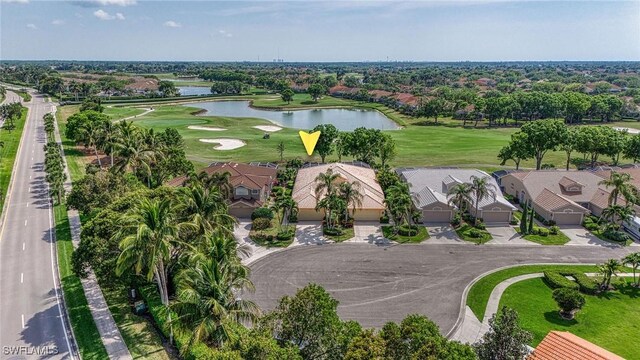 6683 Castlelawn Pl, Naples, FL 34113 - birds eye view of property with a residential view, view of golf course, and a water view