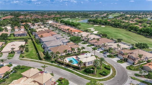 6683 Castlelawn Pl, Naples, FL 34113 - aerial view with a water view, golf course view, and a residential view