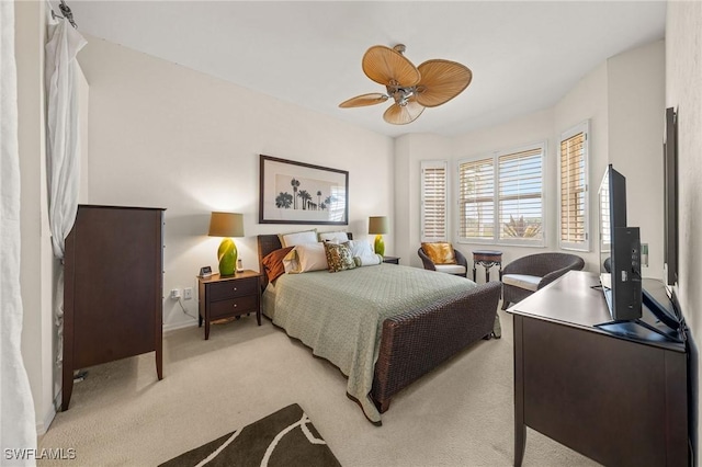 6683 Castlelawn Pl, Naples, FL 34113 - bedroom with light colored carpet and a ceiling fan