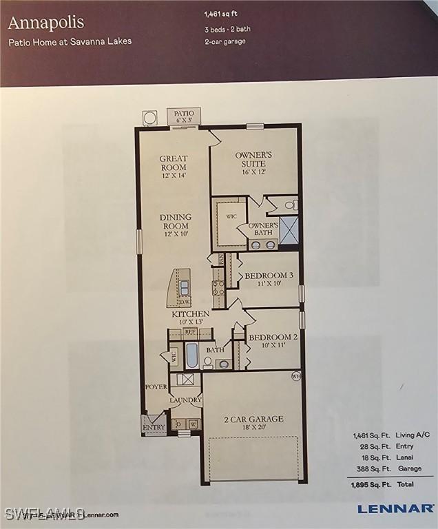 20160 Caroline Creek Pl, Lehigh Acres, FL 33974 - floor plan / room layout