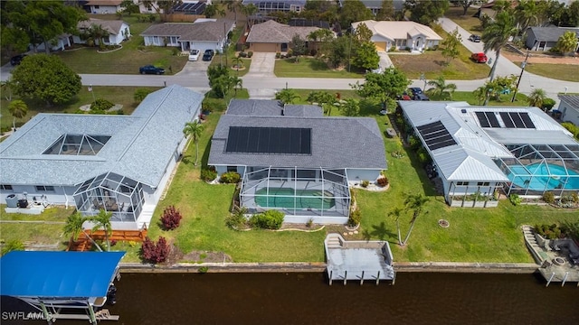 aerial view with a residential view