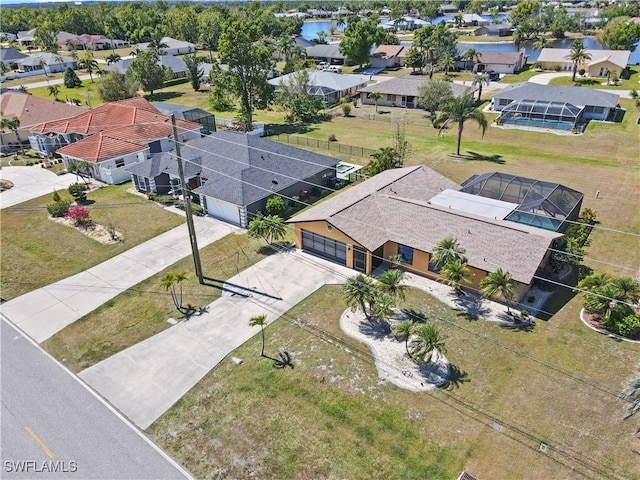 bird's eye view with a residential view
