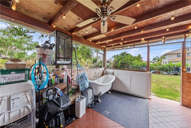 3586 Croton Rd, Naples, FL 34104 - view of patio featuring a ceiling fan