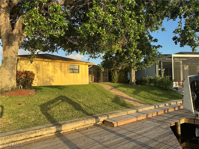 4628 SW 18th Ave, Cape Coral, FL 33914 - view of yard with glass enclosure