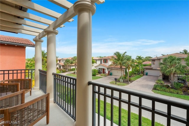 1338 Kendari Ter, Naples, FL 34113 - balcony with a residential view and a pergola