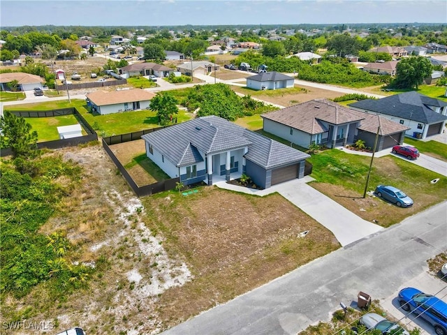 aerial view with a residential view