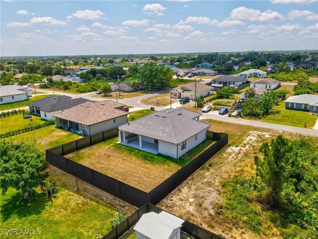 drone / aerial view with a residential view
