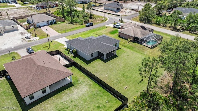 aerial view with a residential view