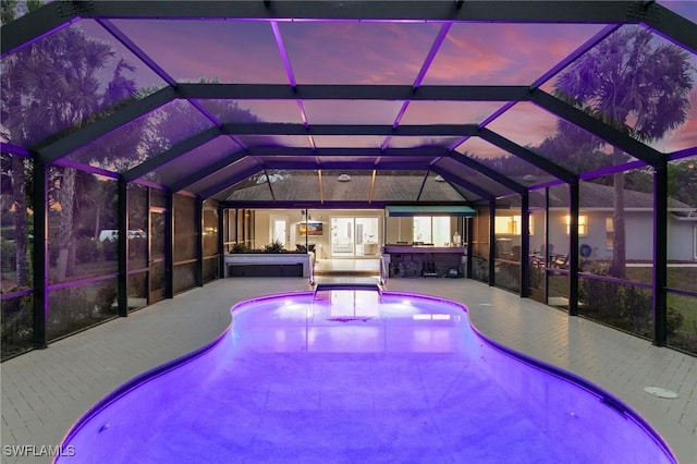 1020 19th St SW, Naples, FL 34117 - outdoor pool featuring a patio and a lanai