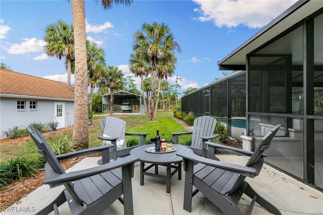 1020 19th St SW, Naples, FL 34117 - view of patio with an outdoor pool and glass enclosure