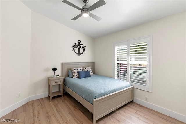 1020 19th St SW, Naples, FL 34117 - bedroom featuring light wood-type flooring and ceiling fan