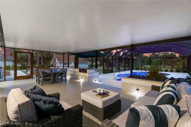 1020 19th St SW, Naples, FL 34117 - community lobby with a sunroom and floor to ceiling windows