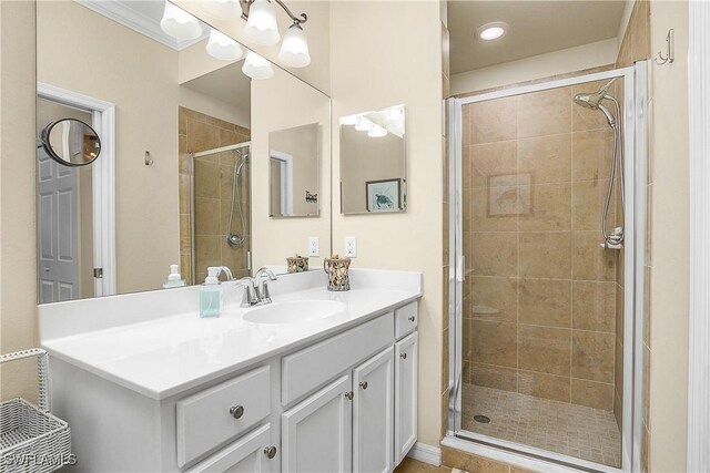 9815 Giaveno Ct Unit 1245, Naples, FL 34113 - bathroom featuring a stall shower and vanity