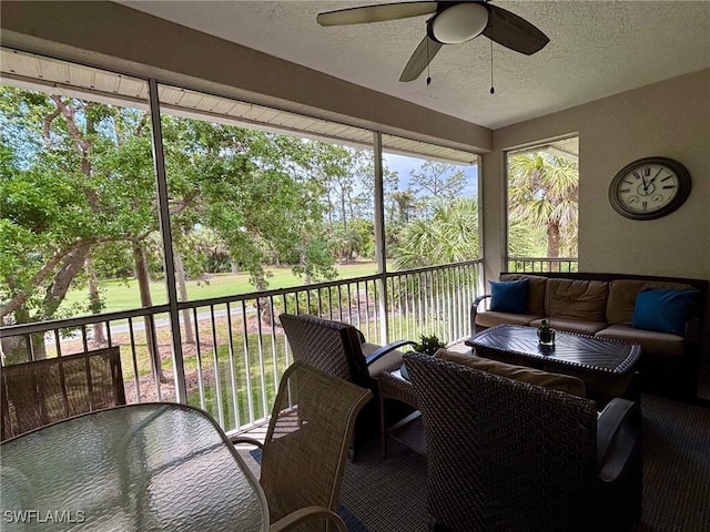 8125 Celeste Dr Unit 5213, Naples, FL 34113 - sunroom / solarium featuring outdoor lounge area and ceiling fan