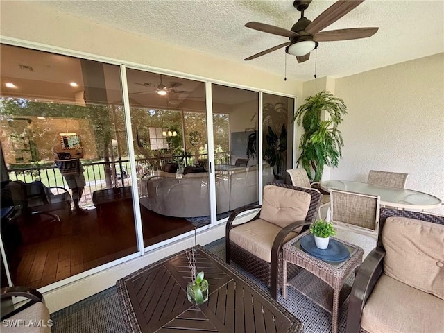 8125 Celeste Dr Unit 5213, Naples, FL 34113 - sunroom / solarium with outdoor dining space and a ceiling fan