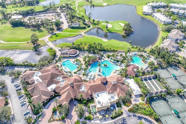 8125 Celeste Dr Unit 5213, Naples, FL 34113 - drone / aerial view featuring a water view and view of golf course