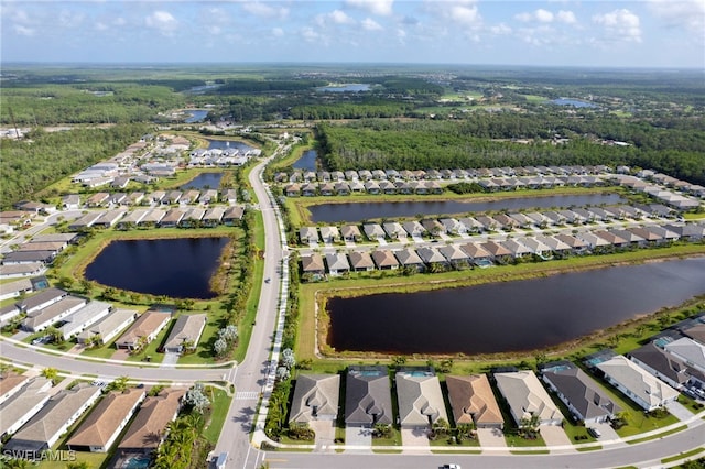 11607 Periwinkle Dr, Naples, FL 34120 - birds eye view of property featuring a water view and a residential view