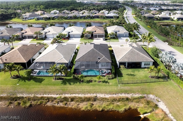11607 Periwinkle Dr, Naples, FL 34120 - bird's eye view with a water view and a residential view
