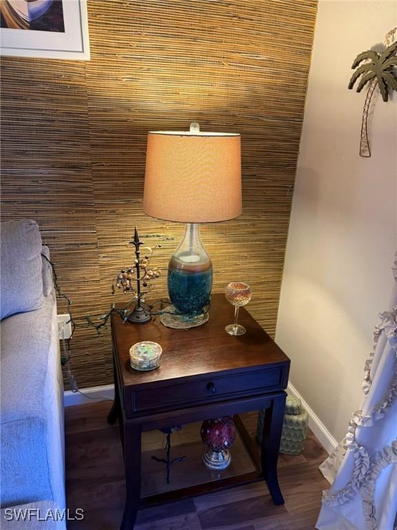 interior details with wood finished floors and baseboards