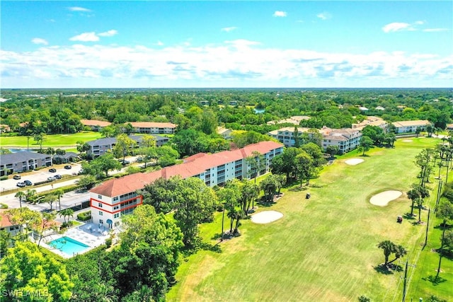 aerial view with golf course view