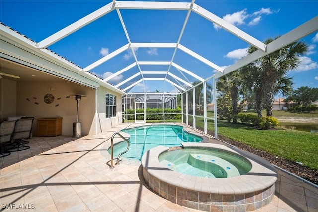 8629 Julia Ln, Naples, FL 34114 - view of pool with a patio area, a pool with connected hot tub, and a lanai