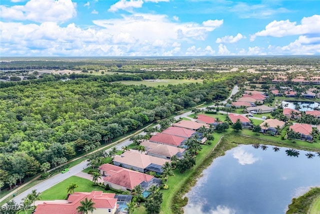 9337 Campanile Cir, Naples, FL 34114 - birds eye view of property featuring a water view and a residential view