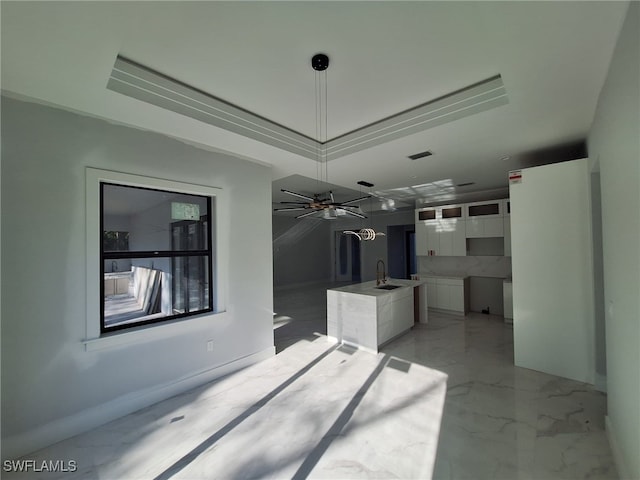 157 Everglades Blvd S, Naples, FL 34117 - empty room with light marble finish floors and attic access