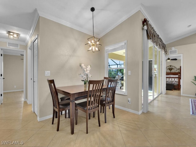 3904 SW 20th Ave, Cape Coral, FL 33914 - dining space with visible vents and crown molding